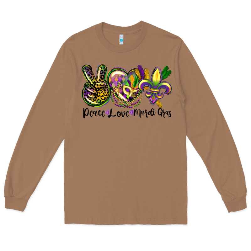 Peace Love Mardi Gras Long Sleeve Tee by CowGirlArtShop | Teevron