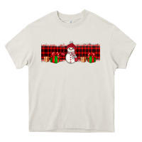 Cream Christmas snowman Heavy Core Tee - JahusDesignShop
