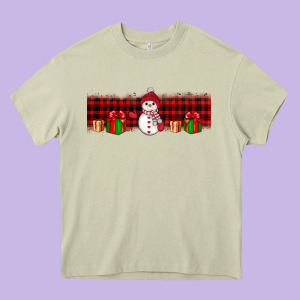 Christmas Snowman Heavy Core Tee Designed By Jahusdesignshop