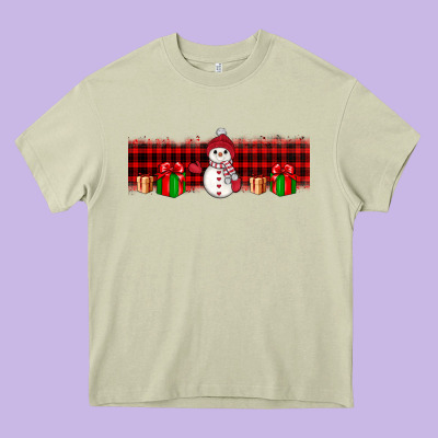 Christmas Snowman Heavy Core Tee Designed By Jahusdesignshop