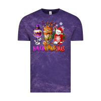 Cloud Purple Happy Hallothanksmas wine glass and coffee Vintage Tee - NancyCooperArtShop