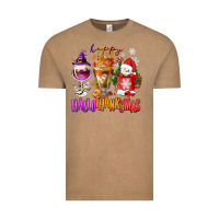 Happy Hallothanksmas Wine Glass And Coffee Vintage Tee | Teevron