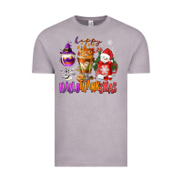 Vintage Zinc Happy Hallothanksmas wine glass and coffee Vintage Tee - NancyCooperArtShop