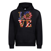 Black patriotic sunflower love Urban Hoodie - BarkalooDesign