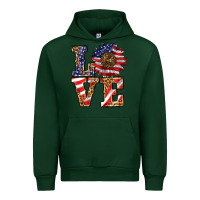 Forest Green patriotic sunflower love Urban Hoodie - BarkalooDesign