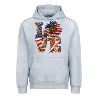 Heather Grey patriotic sunflower love Urban Hoodie - BarkalooDesign