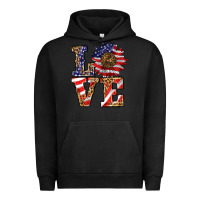 Pigment Black patriotic sunflower love Urban Hoodie - BarkalooDesign