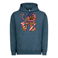 Pigment Midnight Navy patriotic sunflower love Urban Hoodie - BarkalooDesign