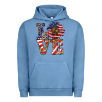 Pigment Pebble Blue patriotic sunflower love Urban Hoodie - BarkalooDesign