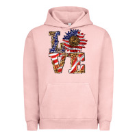Pigment Salmon patriotic sunflower love Urban Hoodie - BarkalooDesign