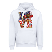 White patriotic sunflower love Urban Hoodie - BarkalooDesign