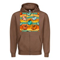 Chestnut Pumpkin And Glitter Seamless Pattern Zipper Hoodie - BundleAndBundleShop