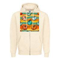Sandshell Pumpkin And Glitter Seamless Pattern Zipper Hoodie - BundleAndBundleShop