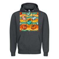 Smoke Pumpkin And Glitter Seamless Pattern Zipper Hoodie - BundleAndBundleShop