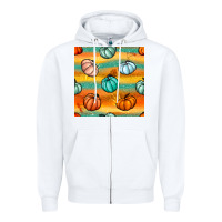 White Pumpkin And Glitter Seamless Pattern Zipper Hoodie - BundleAndBundleShop