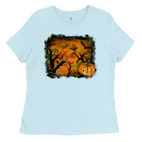 Baby Blue halloween backround Ladies Tee - RanaPortraitStore
