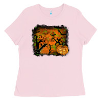 Bubblegum Pink halloween backround Ladies Tee - RanaPortraitStore