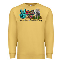 Antique Gold Peace Love Southdown Sheep Premium Sweatshirt - LillyAllenDesigns