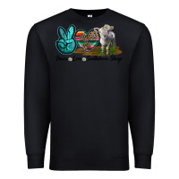 Black Peace Love Southdown Sheep Premium Sweatshirt - LillyAllenDesigns