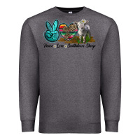 Charcoal Heather Peace Love Southdown Sheep Premium Sweatshirt - LillyAllenDesigns