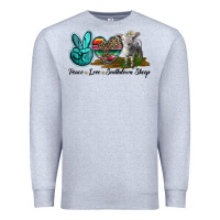 Heather Grey Peace Love Southdown Sheep Premium Sweatshirt - LillyAllenDesigns