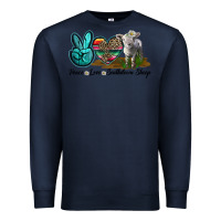 Navy Peace Love Southdown Sheep Premium Sweatshirt - LillyAllenDesigns