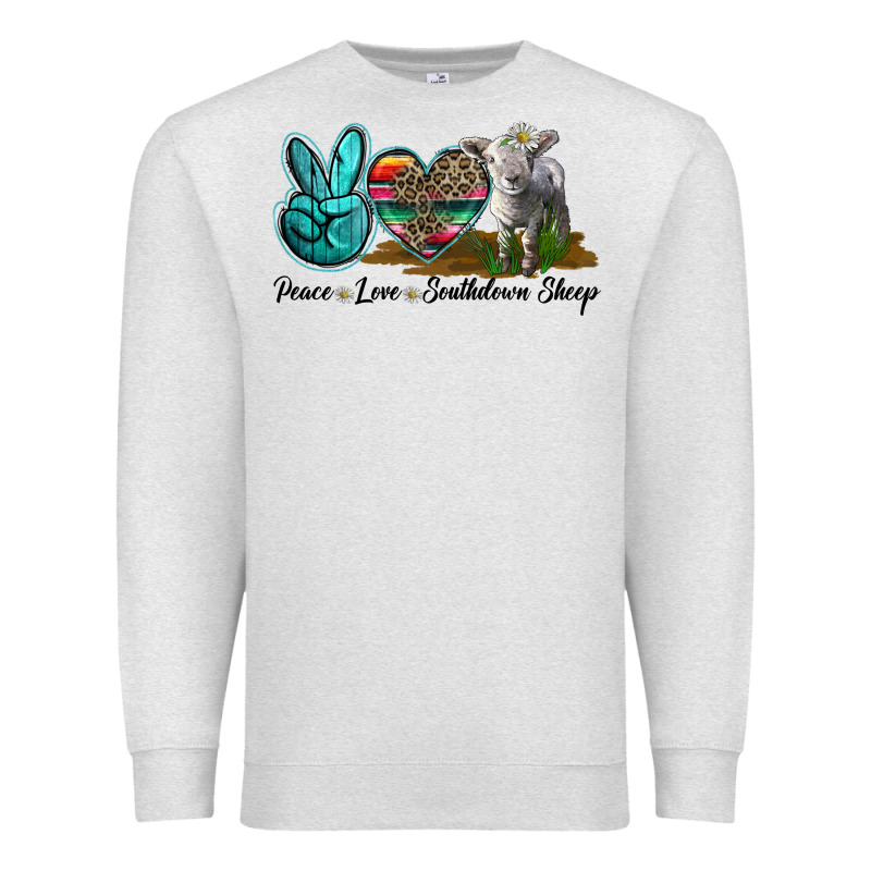 Peace Love Southdown Sheep Premium Sweatshirt by LillyAllenDesigns | Teevron