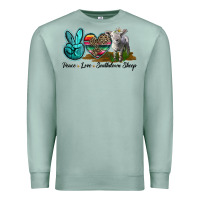 Seafoam Peace Love Southdown Sheep Premium Sweatshirt - LillyAllenDesigns