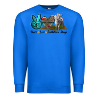 True Royal Peace Love Southdown Sheep Premium Sweatshirt - LillyAllenDesigns