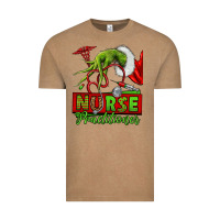Vintage Coffee Christmas Character Nurse Vintage Tee - NancyCooperArtShop