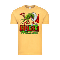 Vintage Mustard Christmas Character Nurse Vintage Tee - NancyCooperArtShop