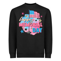 Black Happy Memorial Day Heavyweight Sweatshirt - FaDigitalArtStudio