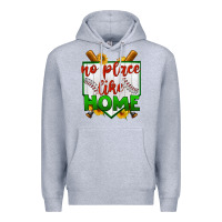 Heather Grey no place like home baseball Premium Hoodie - BundleAndBundleShop