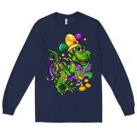Navy mardi gras trex Long Sleeve Tee - CowGirlArtShop
