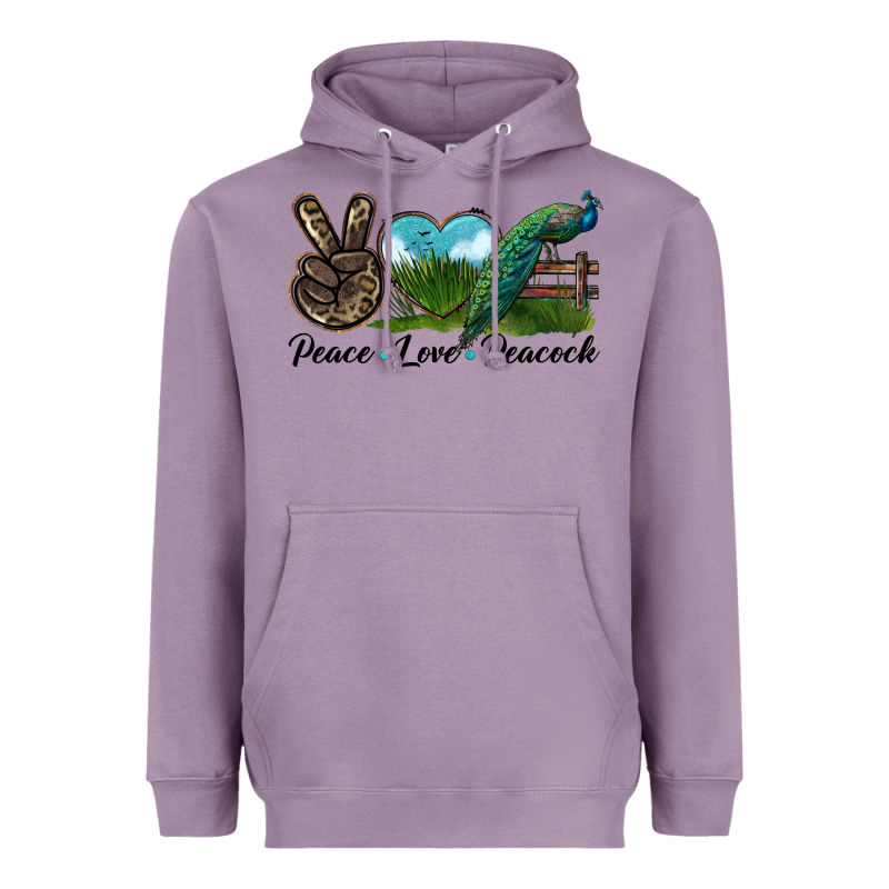Peace Love Peacock Heavyweight Hoodie by LillyAllenDesigns | Teevron