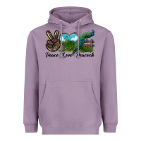 Lavender Peace Love Peacock Heavyweight Hoodie - LillyAllenDesigns