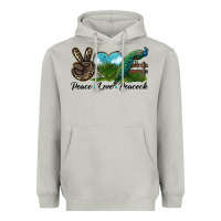 Moon Dust Peace Love Peacock Heavyweight Hoodie - LillyAllenDesigns