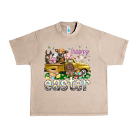 French Oak Happy Easter truck with farm animals Urban Heavy Tee - NancyCooperArtShop