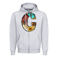 Heather Grey farm life alphabet lowercase letters c Zipper Hoodie - BundleAndBundleShop