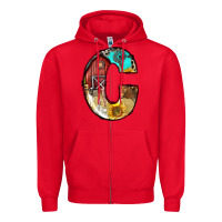 Red farm life alphabet lowercase letters c Zipper Hoodie - BundleAndBundleShop