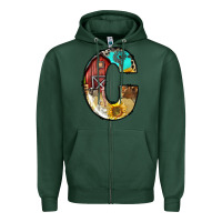 Sports Green farm life alphabet lowercase letters c Zipper Hoodie - BundleAndBundleShop
