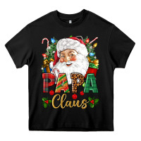 Black Papa Claus Christmas Heavy Core Tee - NancyCooperArtShop