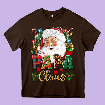 Papa Claus Christmas Heavy Core Tee Designed By Nancycooperartshop