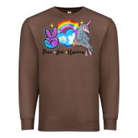 Chestnut peace love unicorn Premium Sweatshirt - LillyAllenDesigns