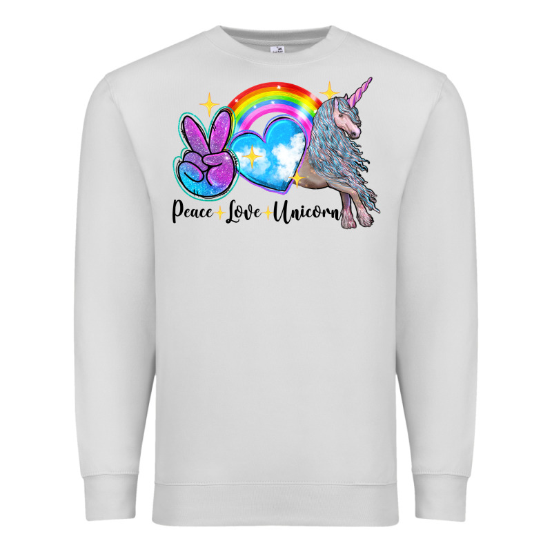 Peace Love Unicorn Premium Sweatshirt by LillyAllenDesigns | Teevron