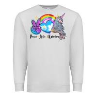 Dove Grey peace love unicorn Premium Sweatshirt - LillyAllenDesigns