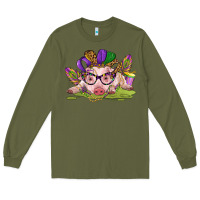 Army Green mardi gras pig Long Sleeve Tee - CowGirlArtShop