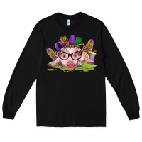 Black mardi gras pig Long Sleeve Tee - CowGirlArtShop