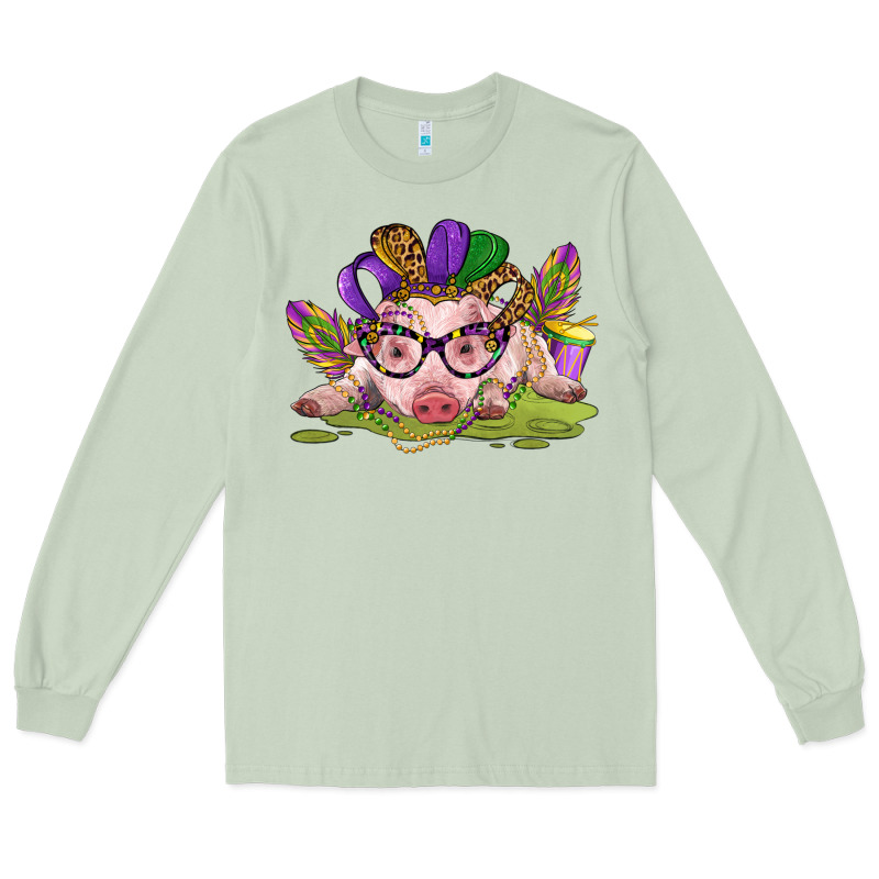 Mardi Gras Pig Long Sleeve Tee by CowGirlArtShop | Teevron