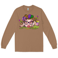 Toasted Coconut mardi gras pig Long Sleeve Tee - CowGirlArtShop